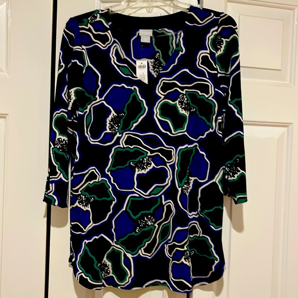 Chicos Travelers top 3/4 sleeves sz 0